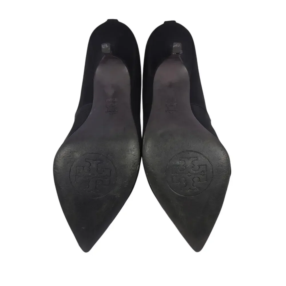 Tory Burch Satin Heels Black Pointed Toe Pumps